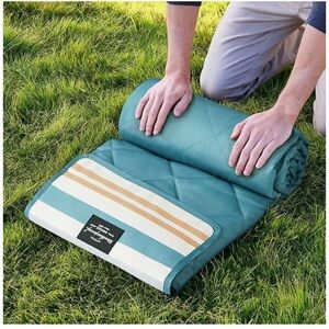 Chic Striped Outdoor Blanket with Strap